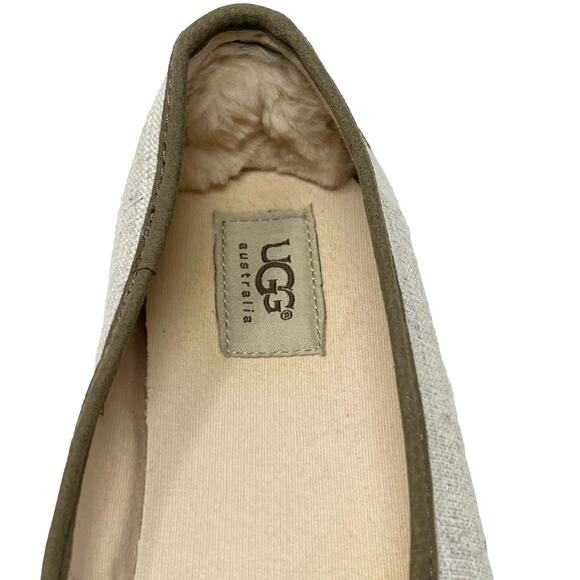 Ugg Espadrille Ballet Flat Cream Size y - Picture 6 of 8